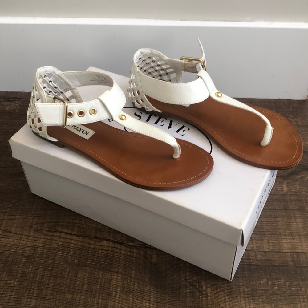 Steve Madden Suttle White Mult Sandal Size 7